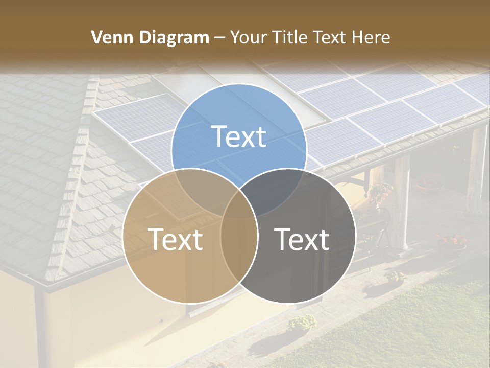 A House With Solar Panels On The Roof PowerPoint Template