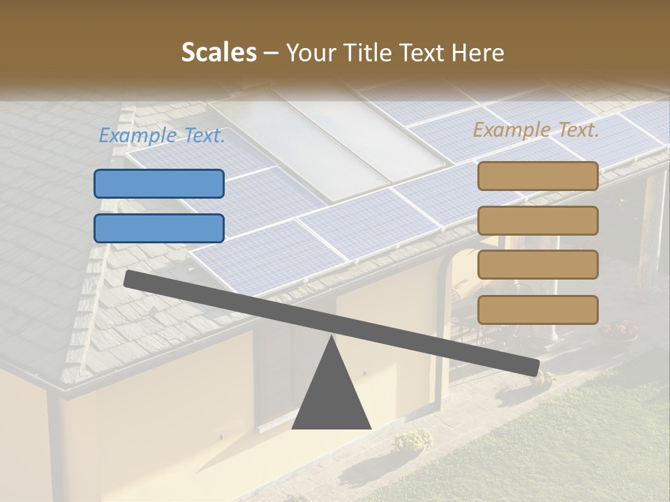 A House With Solar Panels On The Roof PowerPoint Template