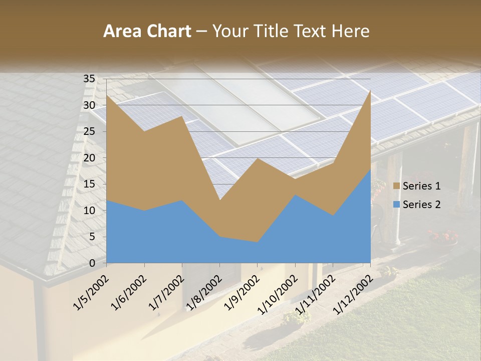A House With Solar Panels On The Roof PowerPoint Template
