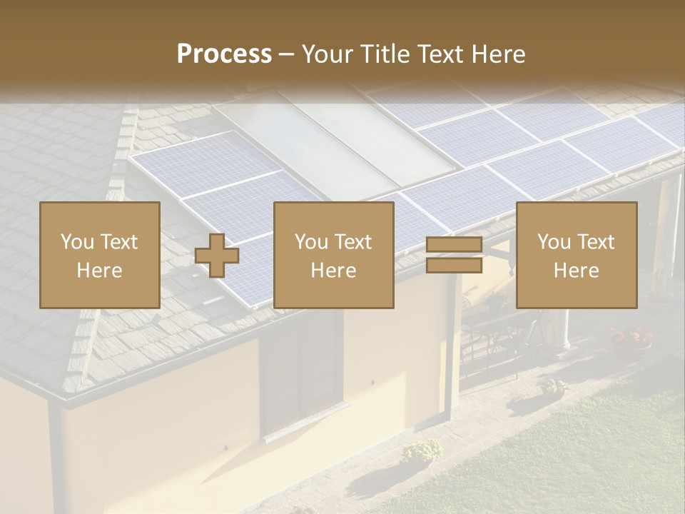 A House With Solar Panels On The Roof PowerPoint Template