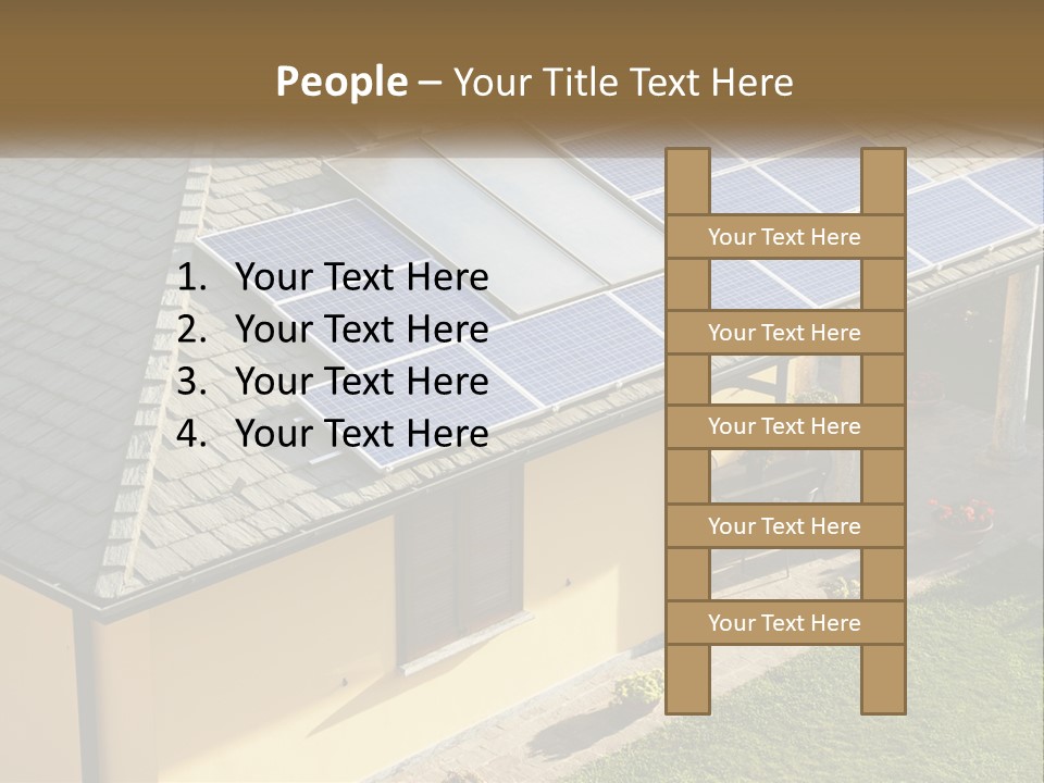 A House With Solar Panels On The Roof PowerPoint Template