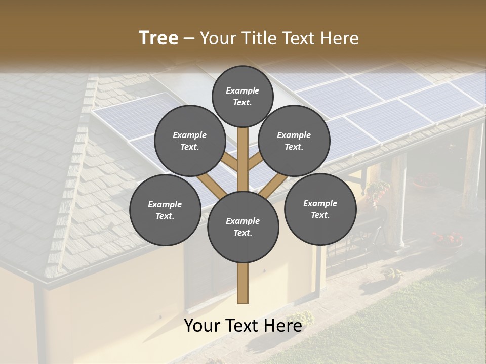 A House With Solar Panels On The Roof PowerPoint Template