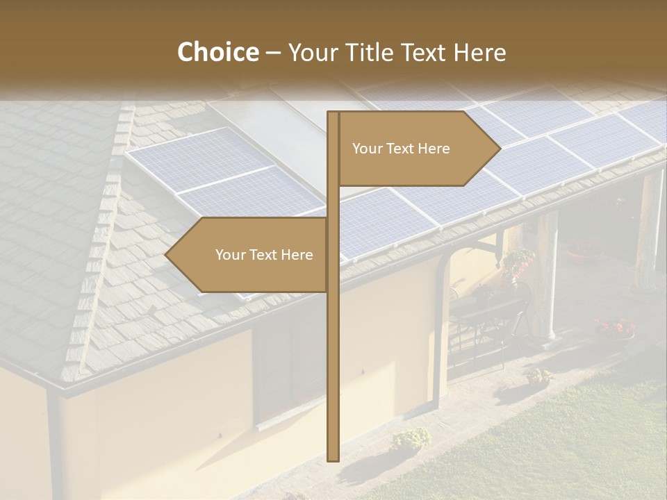 A House With Solar Panels On The Roof PowerPoint Template