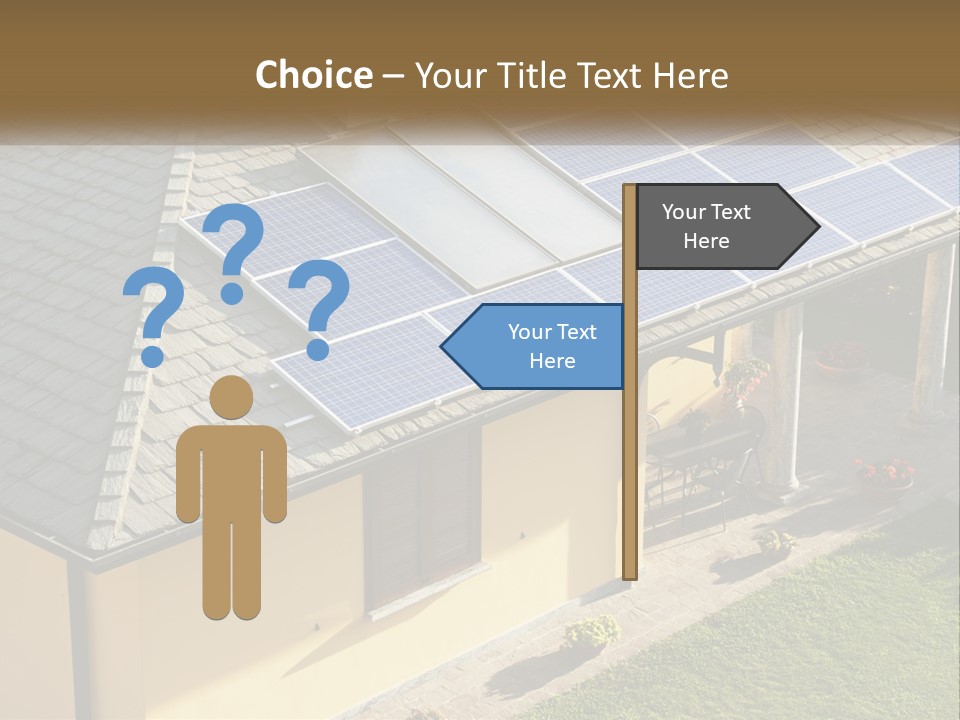 A House With Solar Panels On The Roof PowerPoint Template