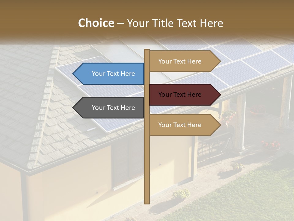 A House With Solar Panels On The Roof PowerPoint Template