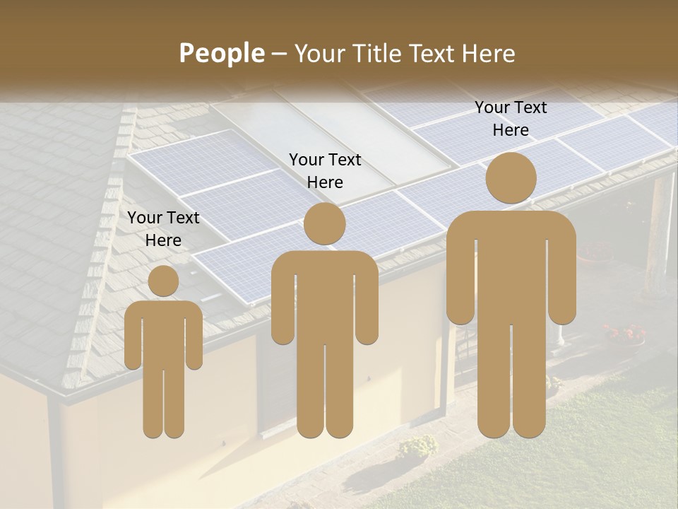 A House With Solar Panels On The Roof PowerPoint Template