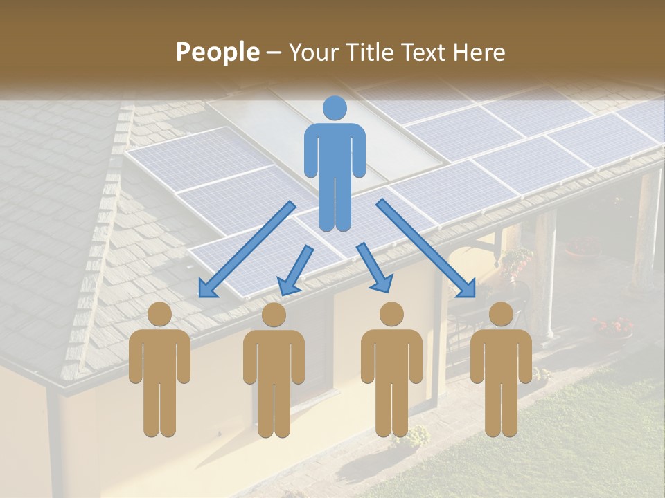 A House With Solar Panels On The Roof PowerPoint Template