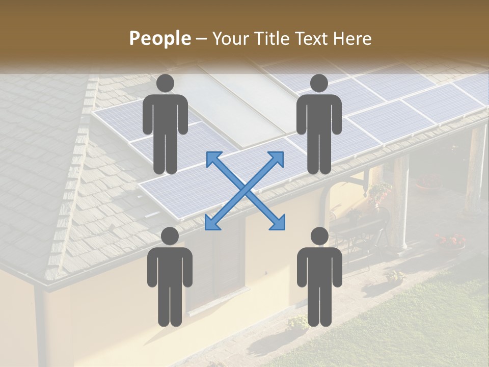 A House With Solar Panels On The Roof PowerPoint Template