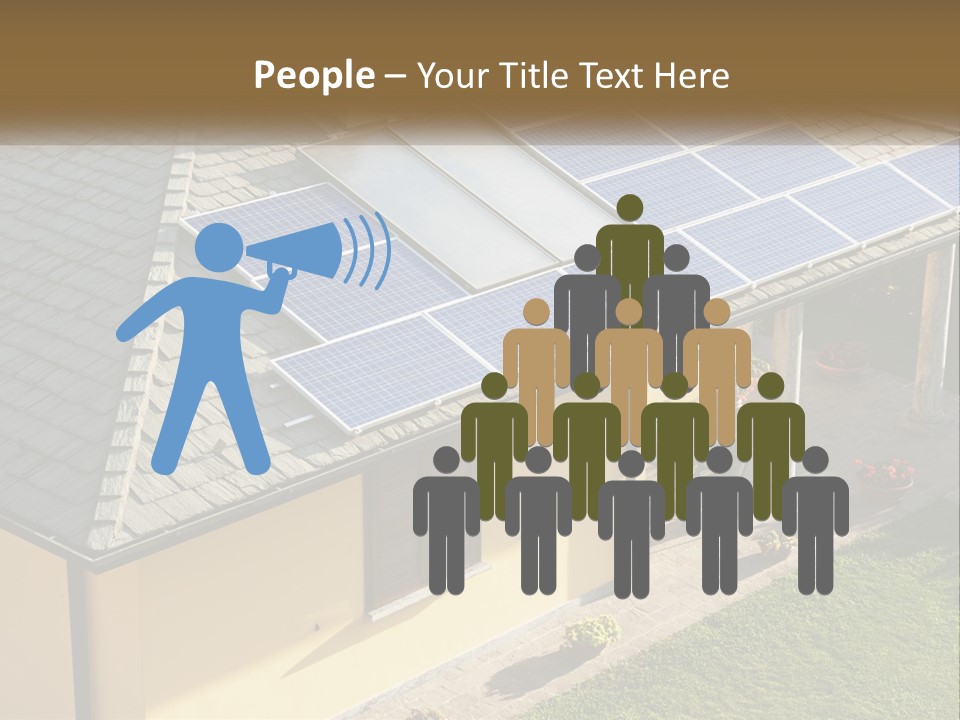 A House With Solar Panels On The Roof PowerPoint Template