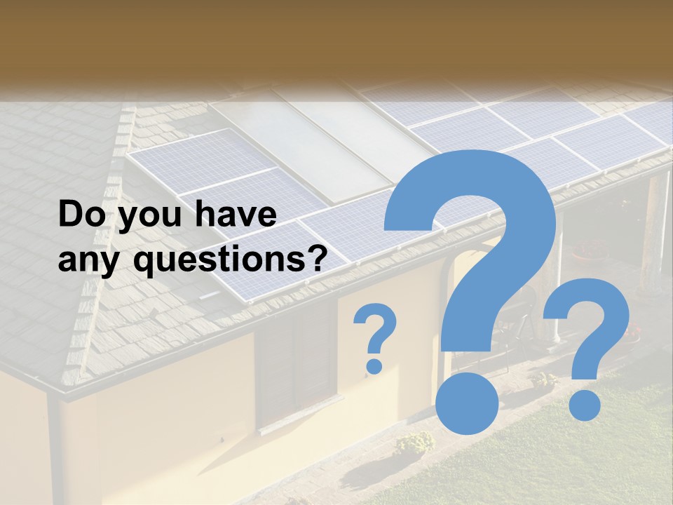 A House With Solar Panels On The Roof PowerPoint Template