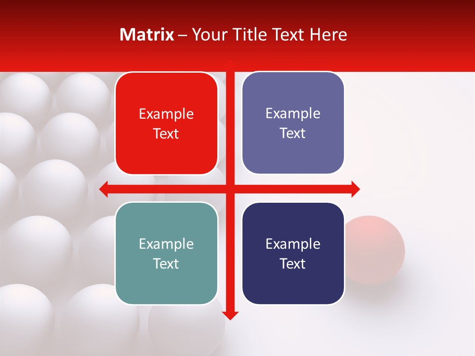 A Red Ball Is In The Middle Of A Group Of White Balls PowerPoint Template