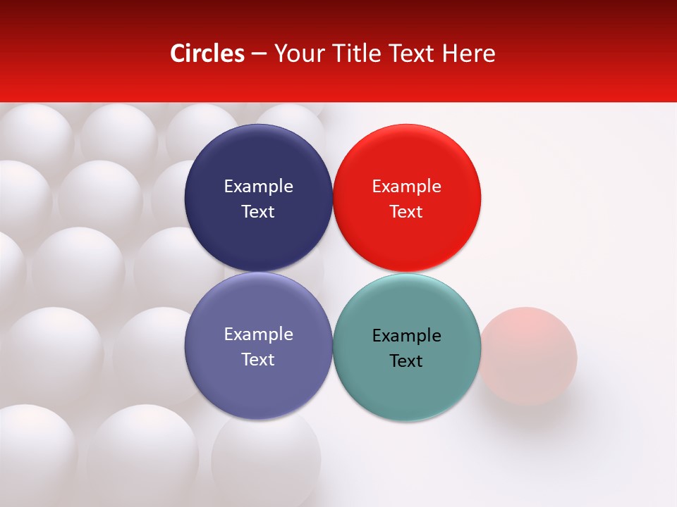 A Red Ball Is In The Middle Of A Group Of White Balls PowerPoint Template