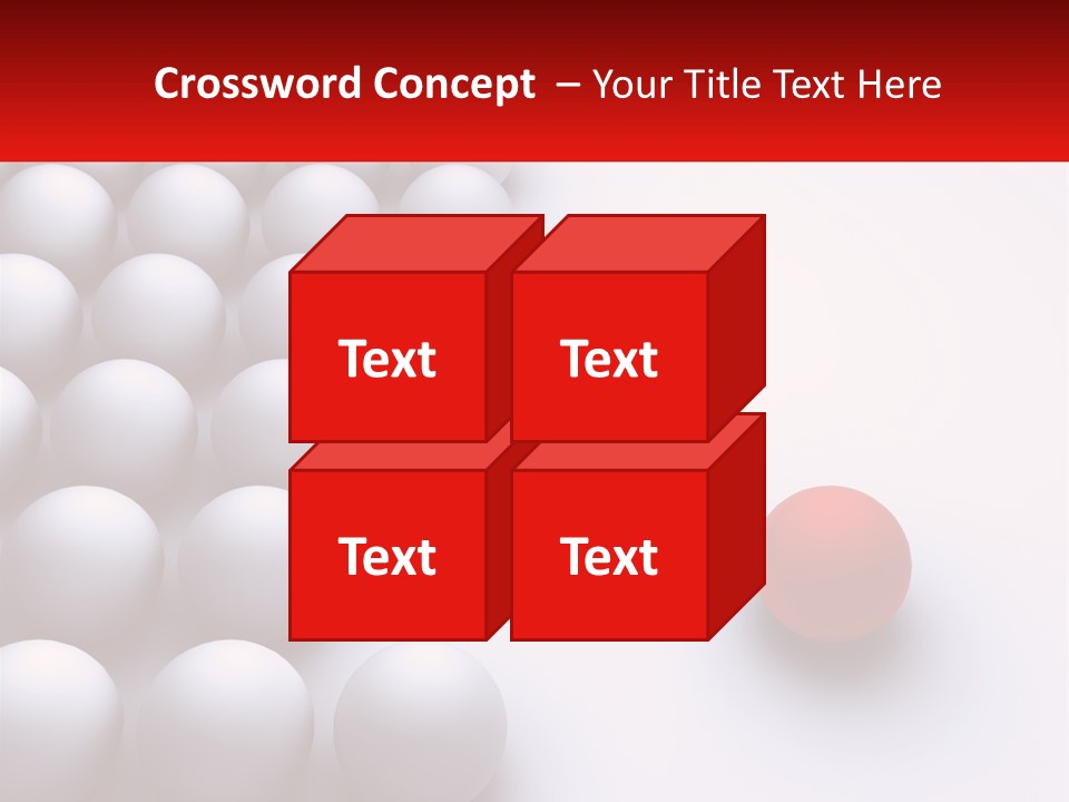 A Red Ball Is In The Middle Of A Group Of White Balls PowerPoint Template