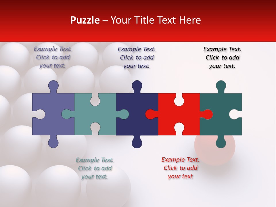 A Red Ball Is In The Middle Of A Group Of White Balls PowerPoint Template