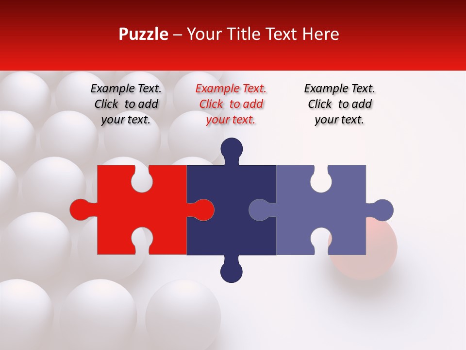 A Red Ball Is In The Middle Of A Group Of White Balls PowerPoint Template