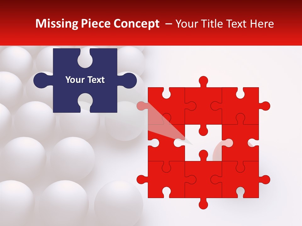 A Red Ball Is In The Middle Of A Group Of White Balls PowerPoint Template