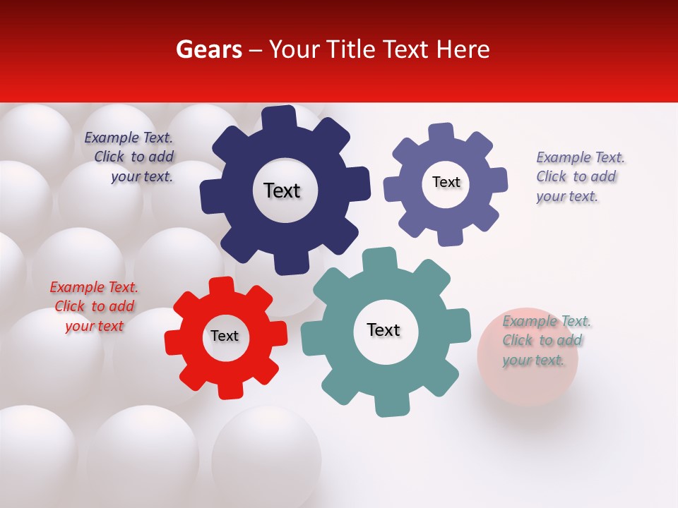 A Red Ball Is In The Middle Of A Group Of White Balls PowerPoint Template