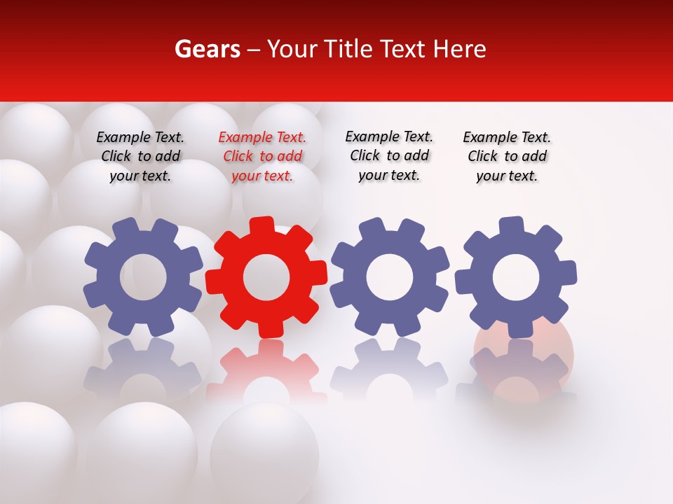 A Red Ball Is In The Middle Of A Group Of White Balls PowerPoint Template