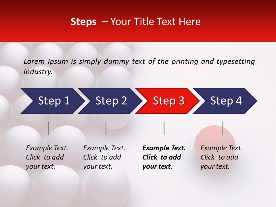 A Red Ball Is In The Middle Of A Group Of White Balls PowerPoint Template