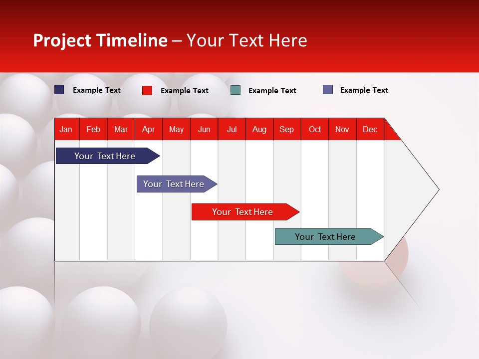 A Red Ball Is In The Middle Of A Group Of White Balls PowerPoint Template