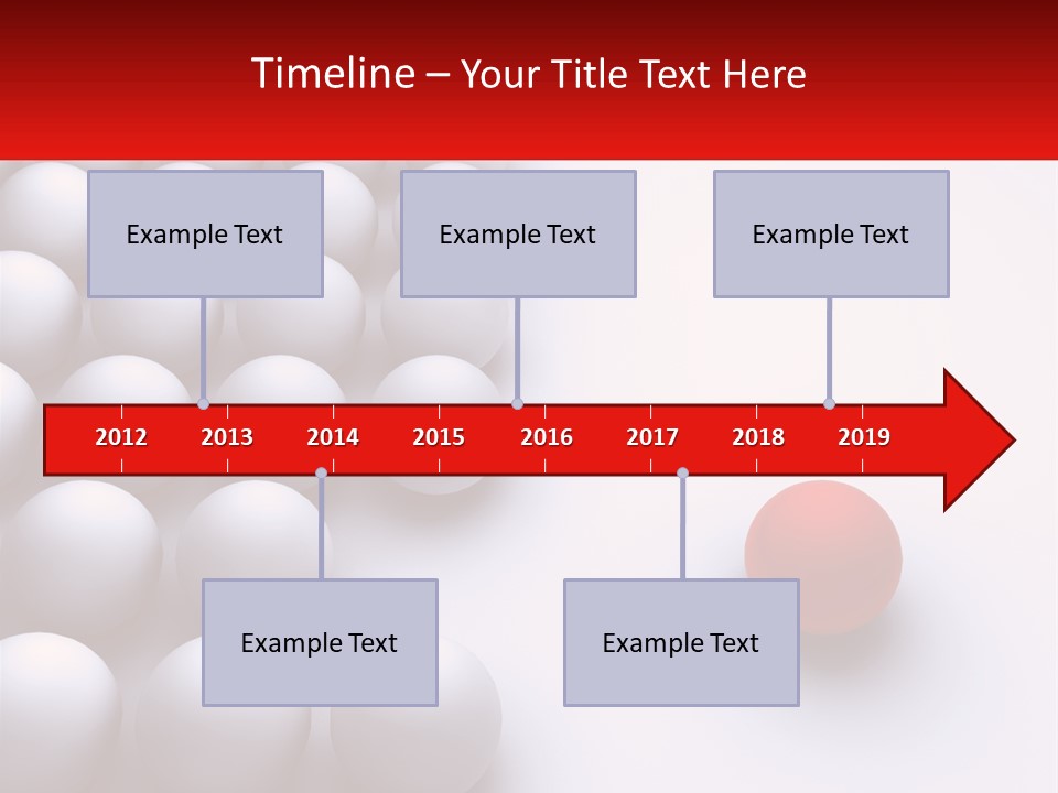A Red Ball Is In The Middle Of A Group Of White Balls PowerPoint Template