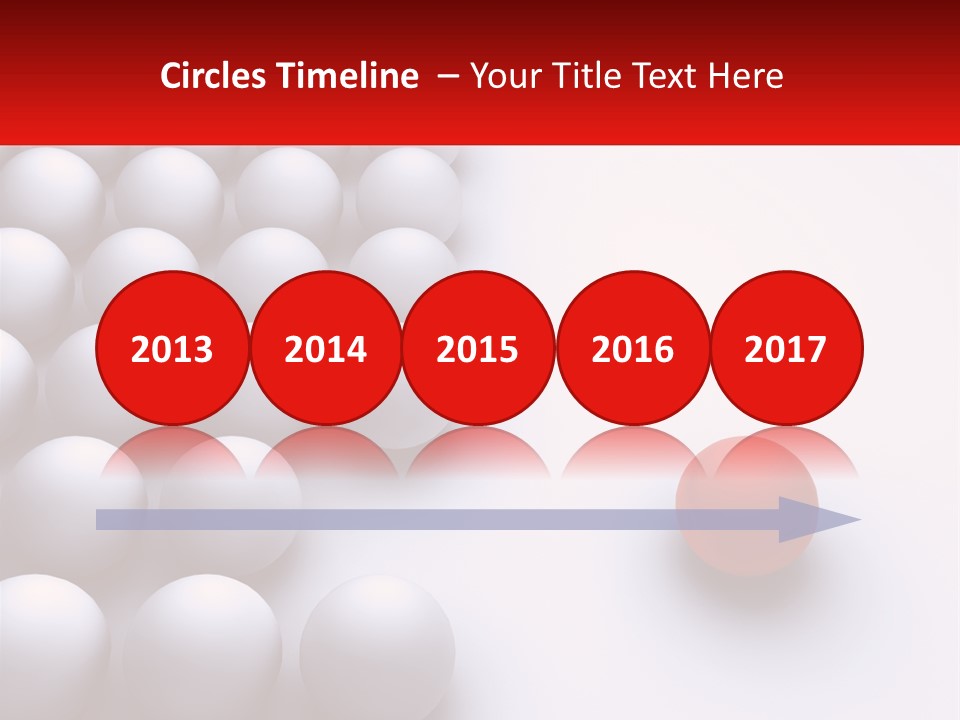 A Red Ball Is In The Middle Of A Group Of White Balls PowerPoint Template