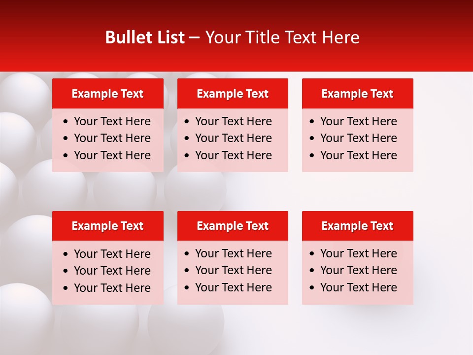 A Red Ball Is In The Middle Of A Group Of White Balls PowerPoint Template