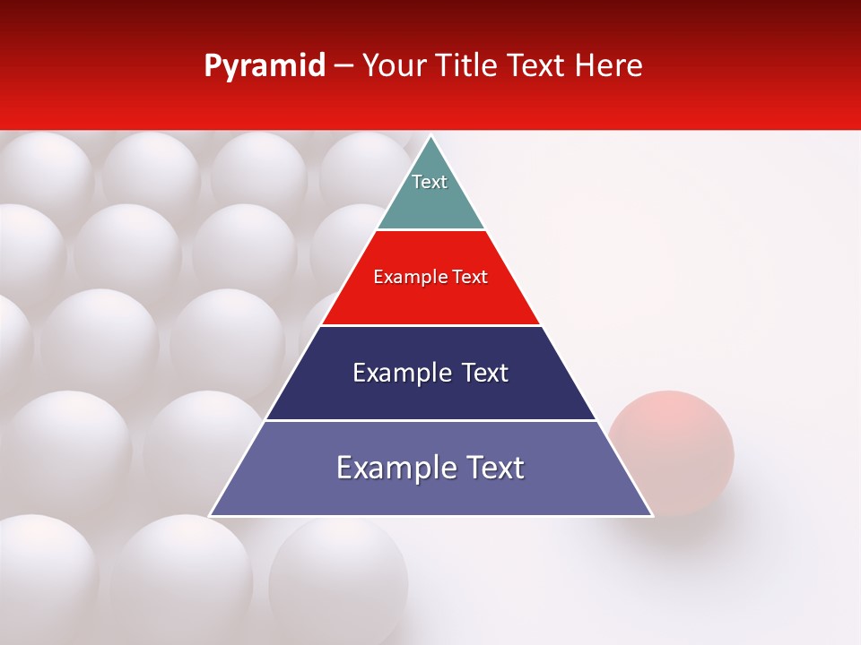 A Red Ball Is In The Middle Of A Group Of White Balls PowerPoint Template