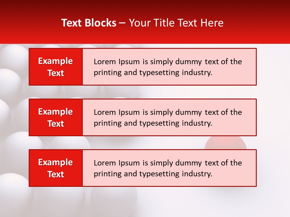 A Red Ball Is In The Middle Of A Group Of White Balls PowerPoint Template