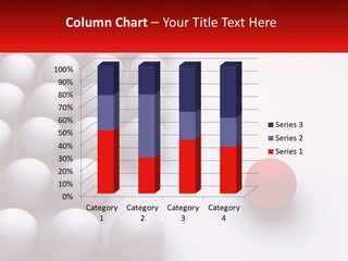 A Red Ball Is In The Middle Of A Group Of White Balls PowerPoint Template