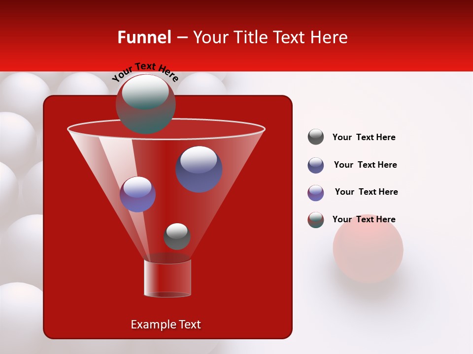 A Red Ball Is In The Middle Of A Group Of White Balls PowerPoint Template