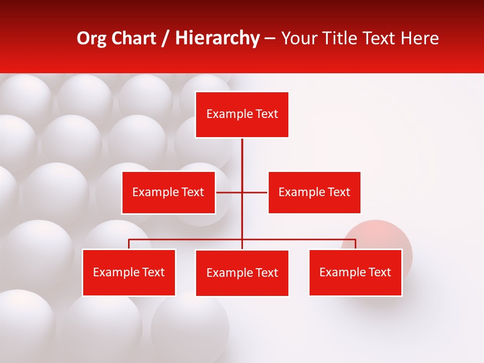A Red Ball Is In The Middle Of A Group Of White Balls PowerPoint Template