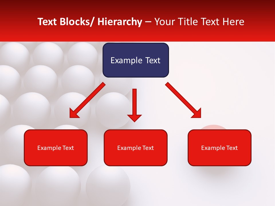 A Red Ball Is In The Middle Of A Group Of White Balls PowerPoint Template