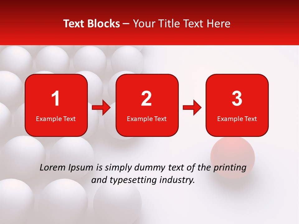 A Red Ball Is In The Middle Of A Group Of White Balls PowerPoint Template