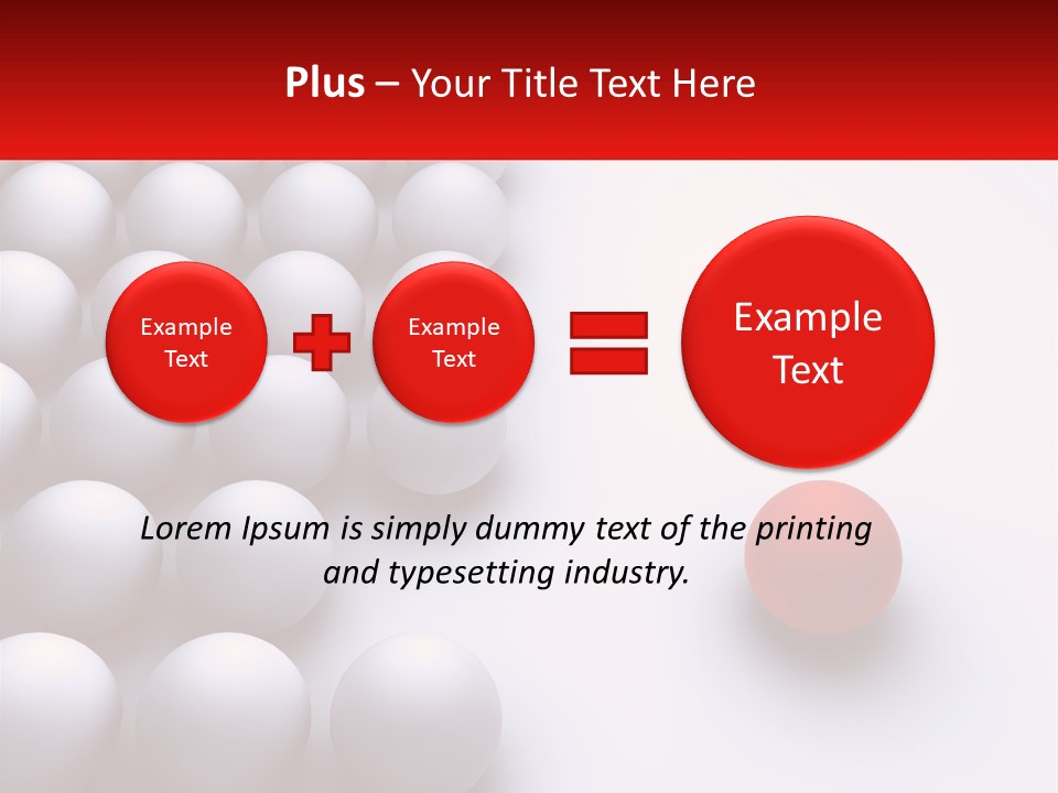 A Red Ball Is In The Middle Of A Group Of White Balls PowerPoint Template