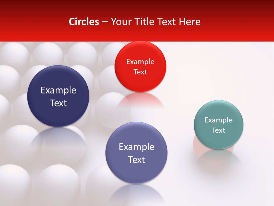 A Red Ball Is In The Middle Of A Group Of White Balls PowerPoint Template
