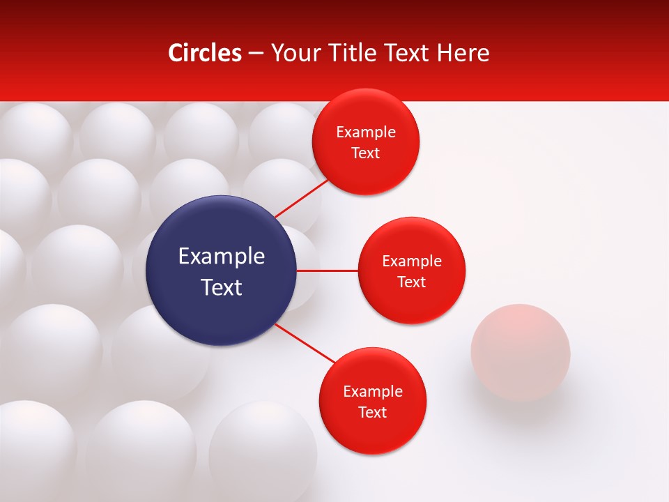 A Red Ball Is In The Middle Of A Group Of White Balls PowerPoint Template