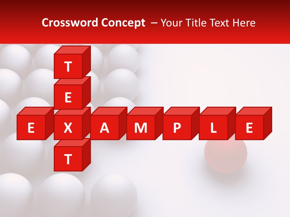 A Red Ball Is In The Middle Of A Group Of White Balls PowerPoint Template