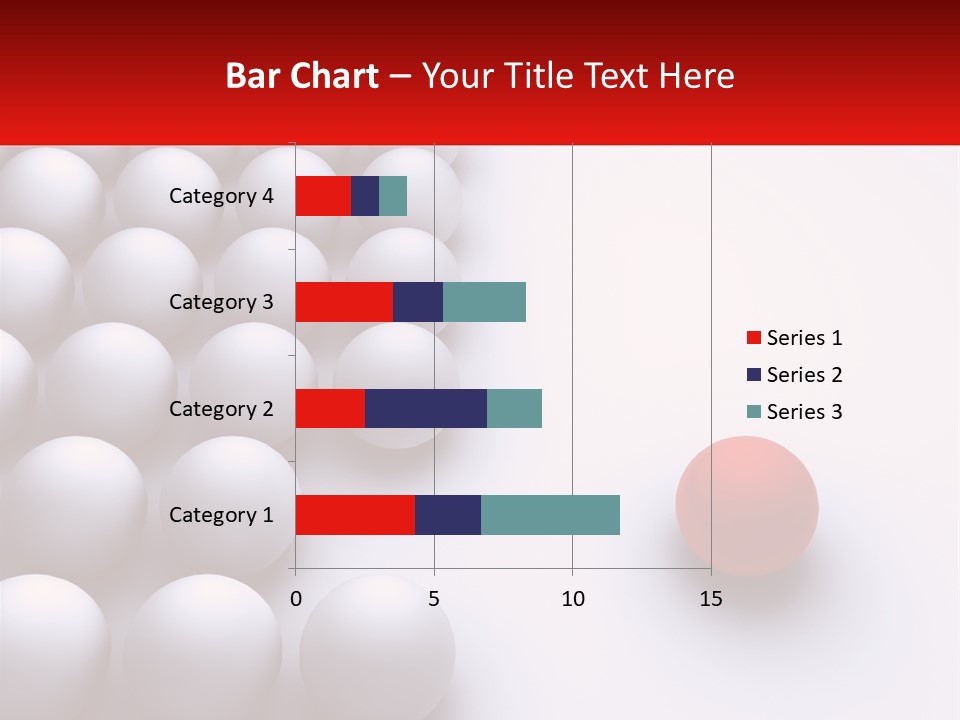 A Red Ball Is In The Middle Of A Group Of White Balls PowerPoint Template