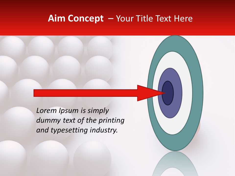 A Red Ball Is In The Middle Of A Group Of White Balls PowerPoint Template