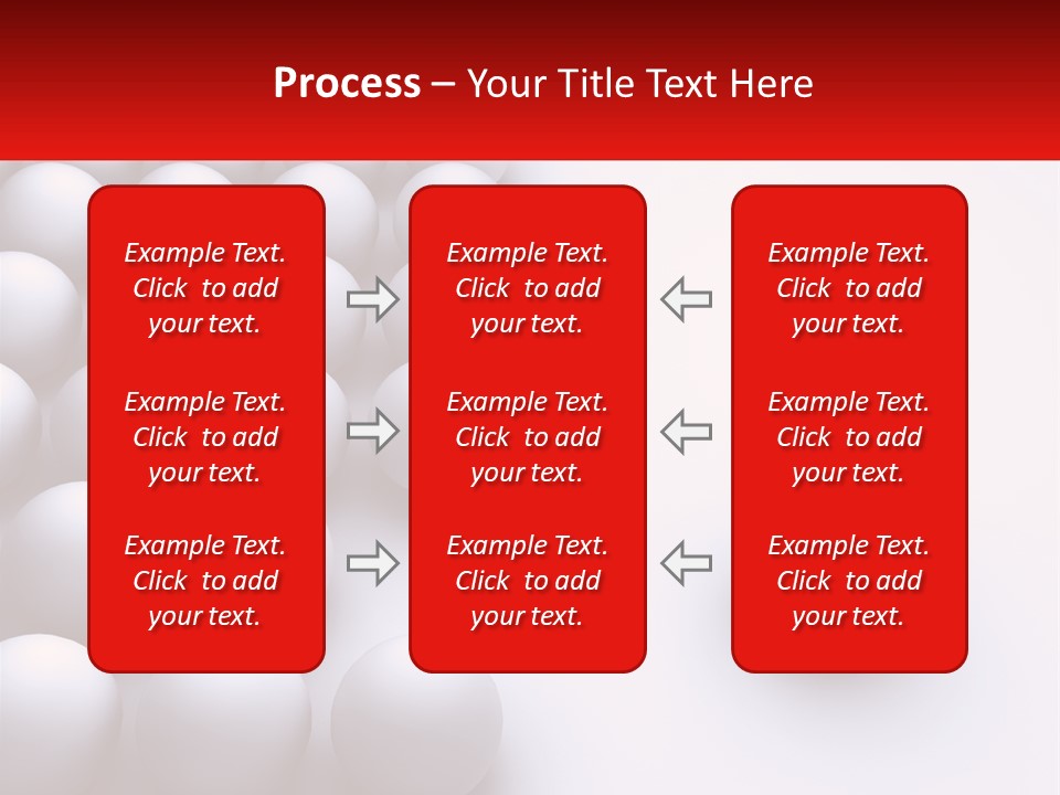 A Red Ball Is In The Middle Of A Group Of White Balls PowerPoint Template
