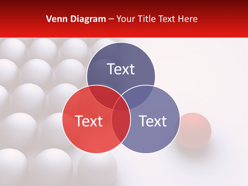 A Red Ball Is In The Middle Of A Group Of White Balls PowerPoint Template
