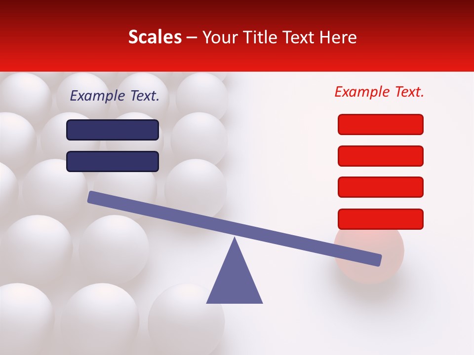 A Red Ball Is In The Middle Of A Group Of White Balls PowerPoint Template