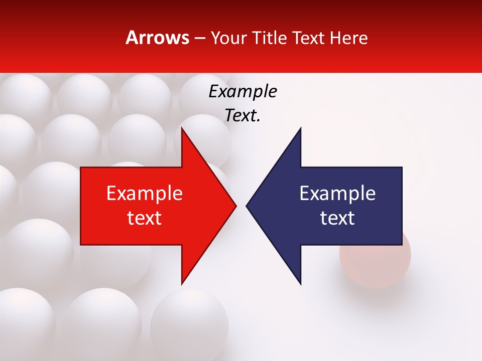 A Red Ball Is In The Middle Of A Group Of White Balls PowerPoint Template