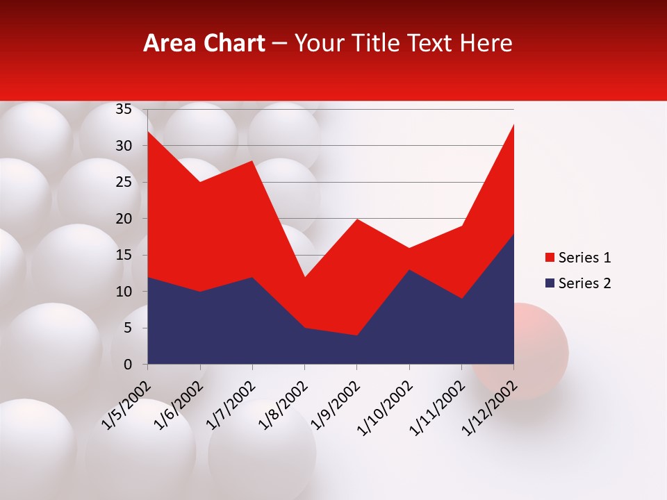 A Red Ball Is In The Middle Of A Group Of White Balls PowerPoint Template