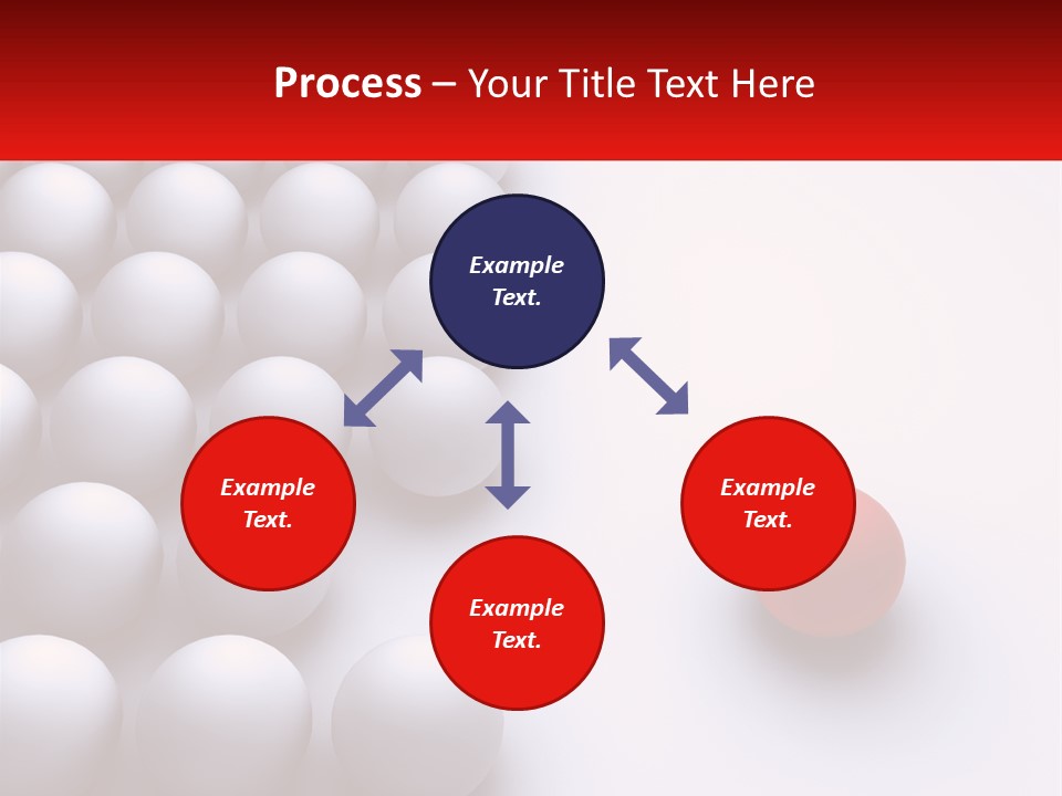 A Red Ball Is In The Middle Of A Group Of White Balls PowerPoint Template