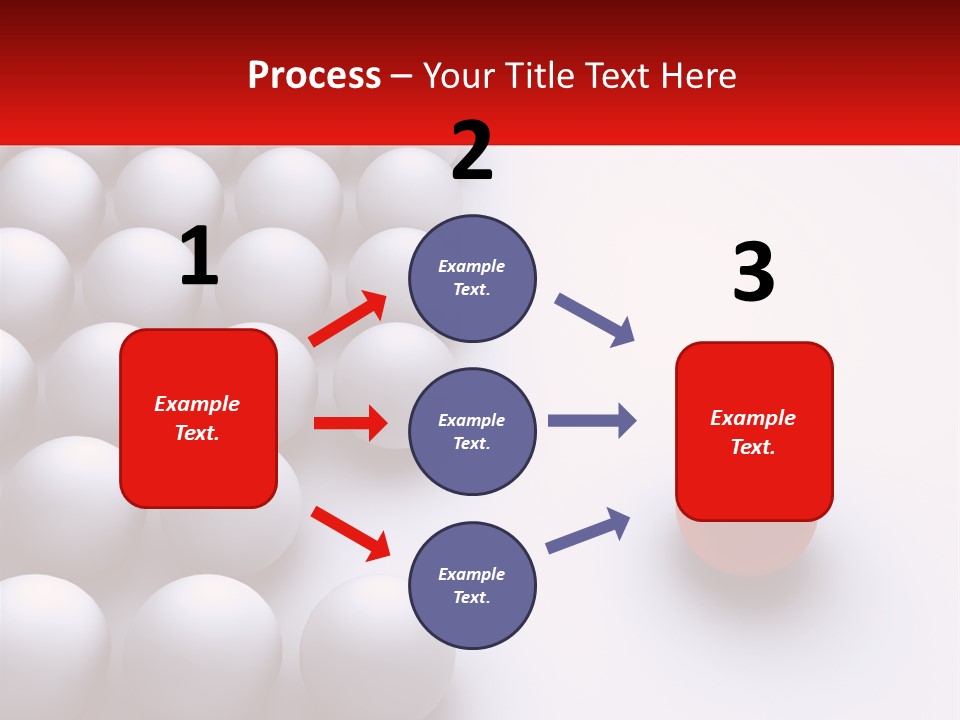 A Red Ball Is In The Middle Of A Group Of White Balls PowerPoint Template