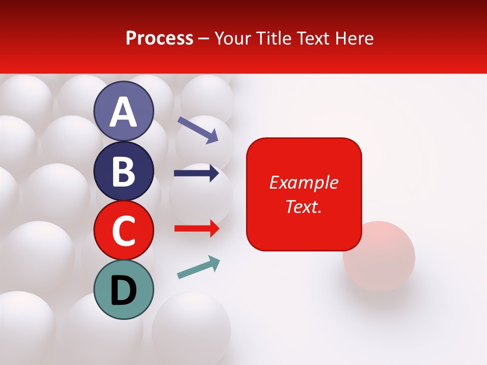 A Red Ball Is In The Middle Of A Group Of White Balls PowerPoint Template
