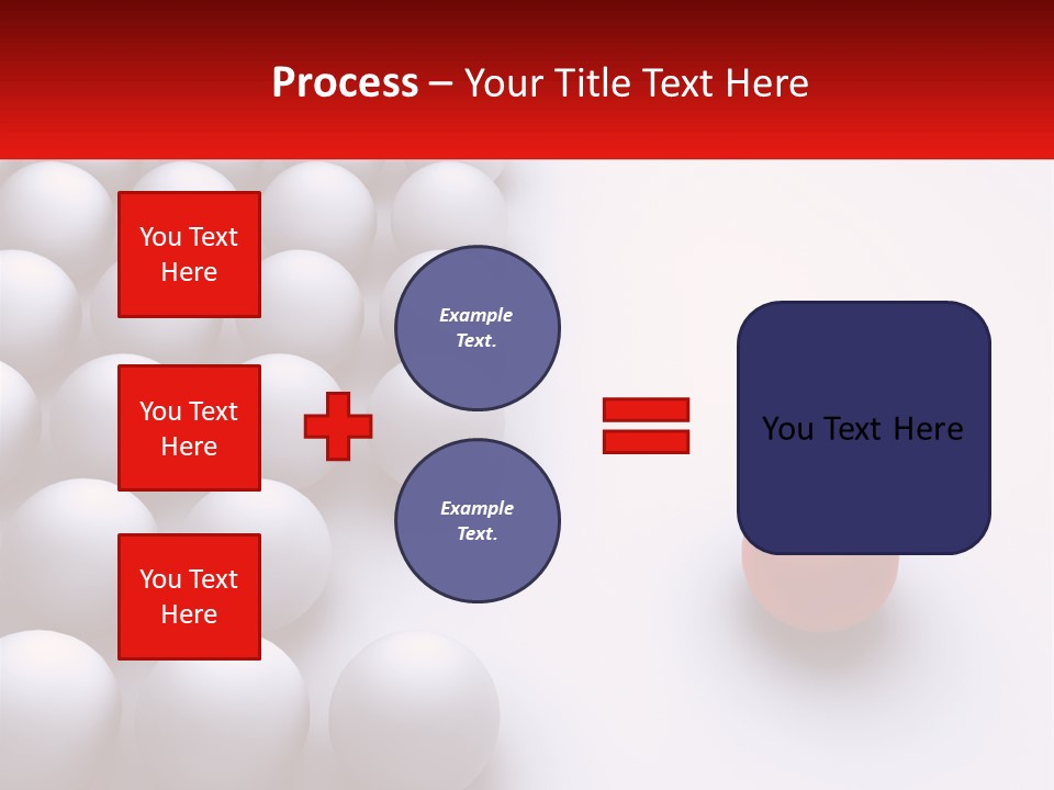 A Red Ball Is In The Middle Of A Group Of White Balls PowerPoint Template