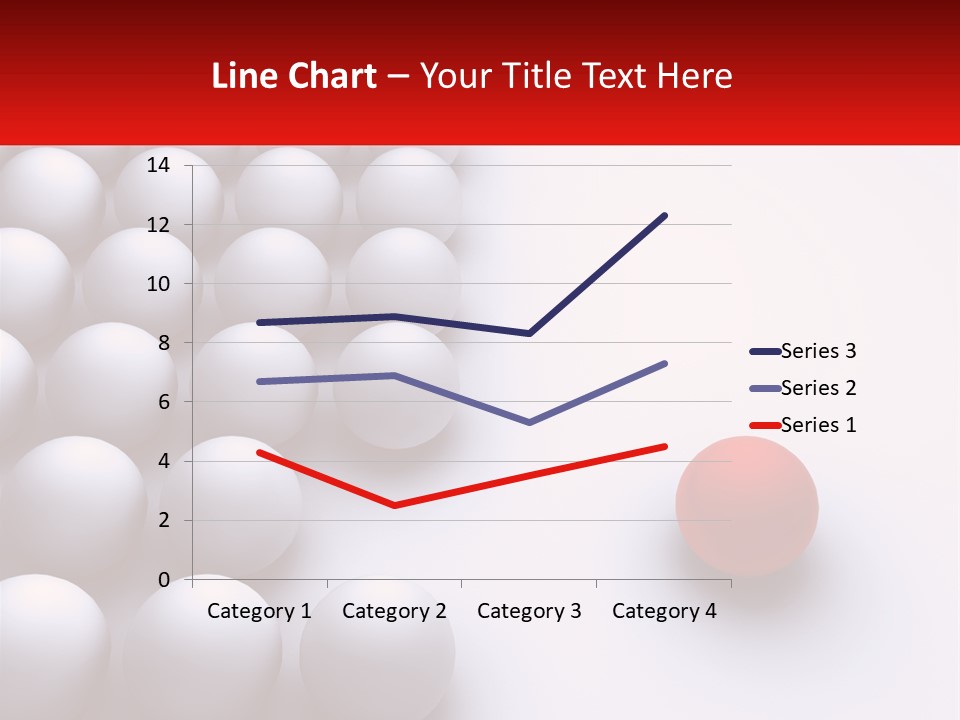 A Red Ball Is In The Middle Of A Group Of White Balls PowerPoint Template